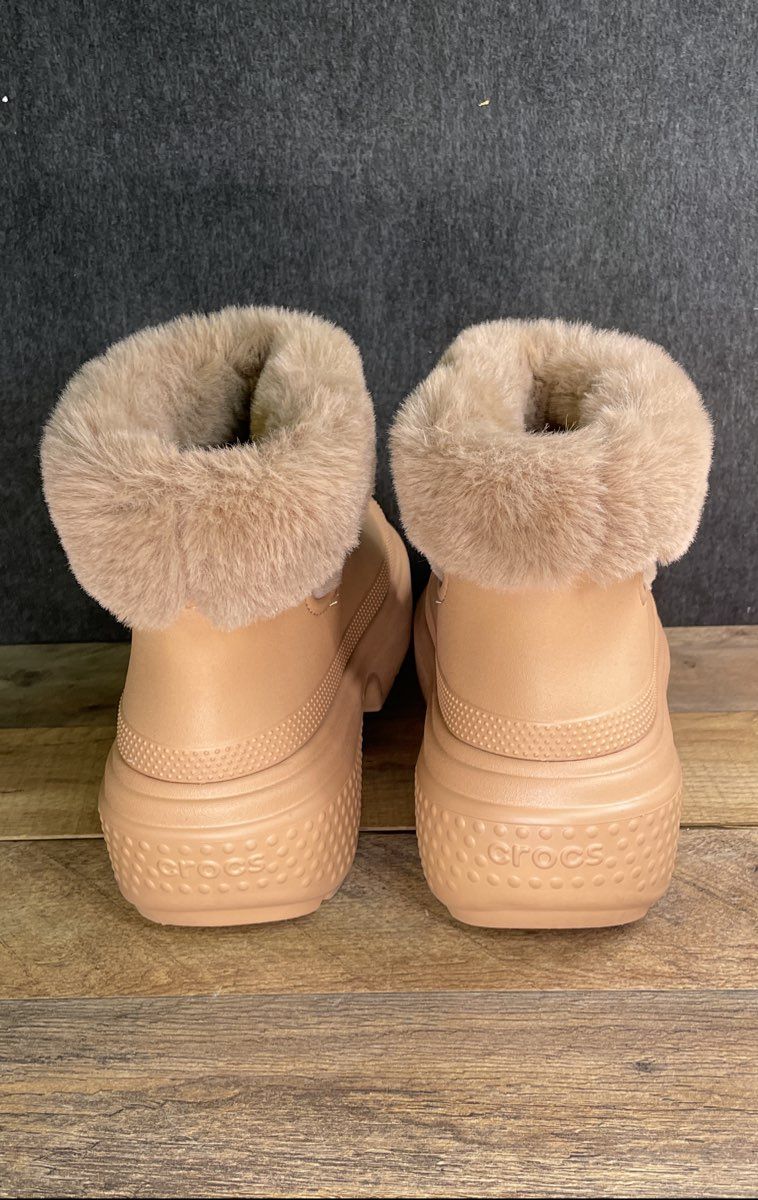 Crocs Stomp Lined Boot Quartz Beige Platform Women's 10 Men's 8