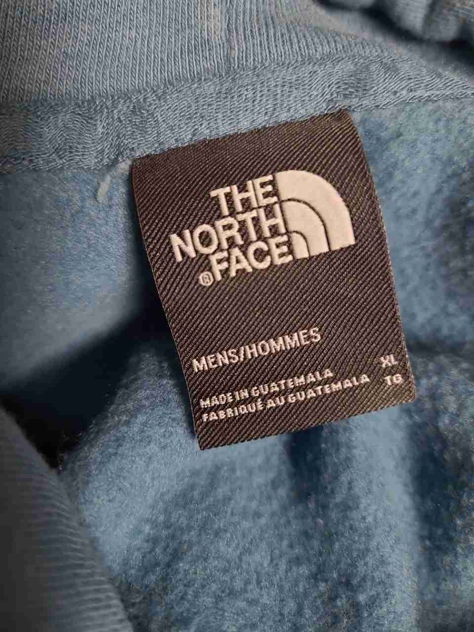 The North Face Men's Pullover Hoodie Blue Brown Big Logo Graphic Size XL