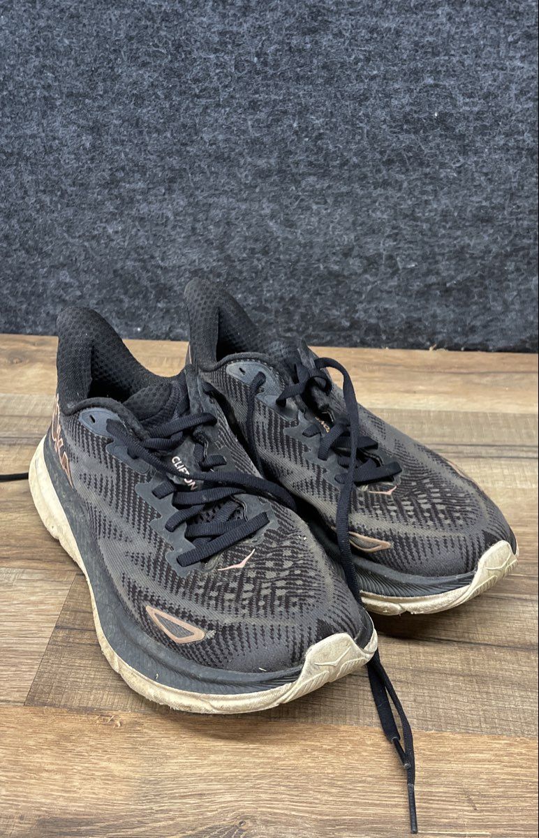 Hoka Clifton 9 Black Rose Gold Women's Running Shoes Size 6.5