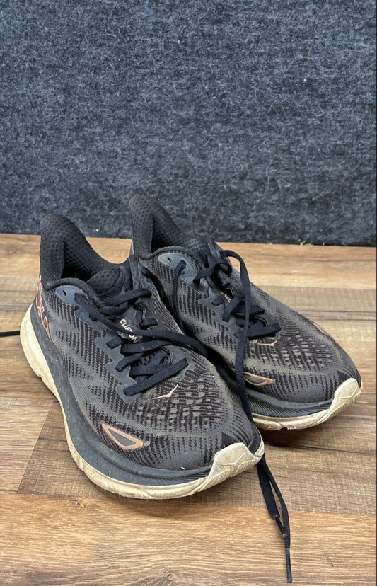 Hoka Clifton 9 Black Rose Gold Women's Running Shoes Size 6.5