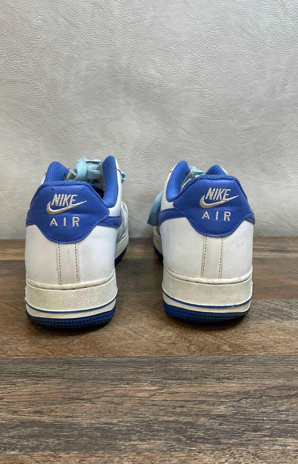 Nike Air Force 1 Low '07 White Deep Royal Blue Sneakers Men's Size 10.5