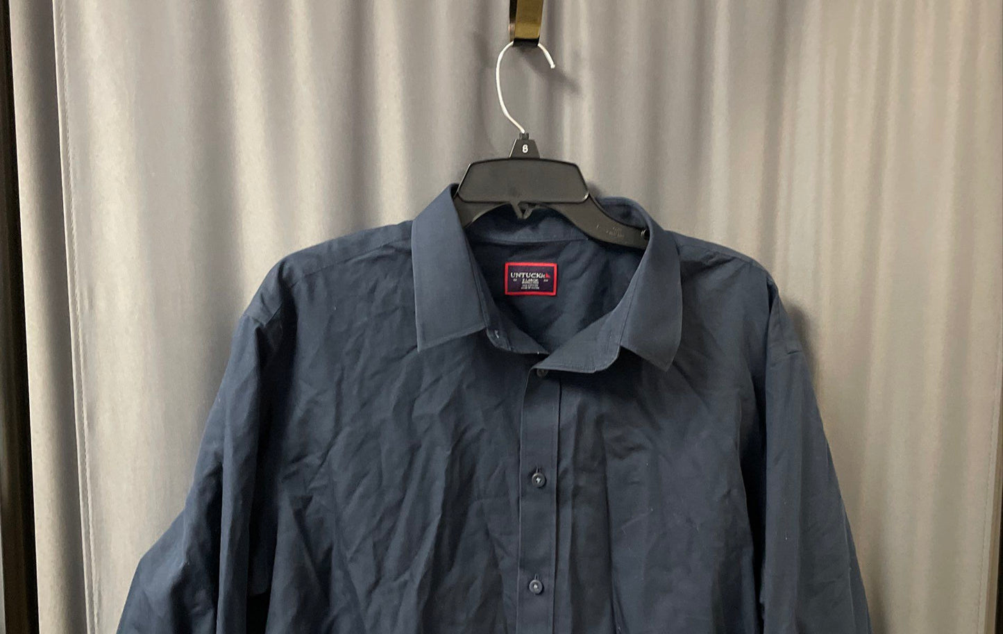 UNTUCKit Men's Navy Blue Wrinkle Free Long Sleeve Button Down Shirt Sz XL