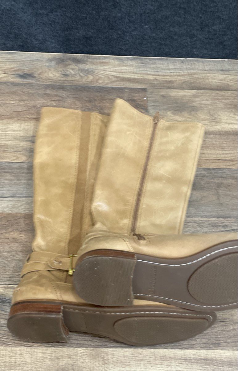 Sperry Top-Sider Tan Leather Tall Riding Knee High Boots Women's Size 8M