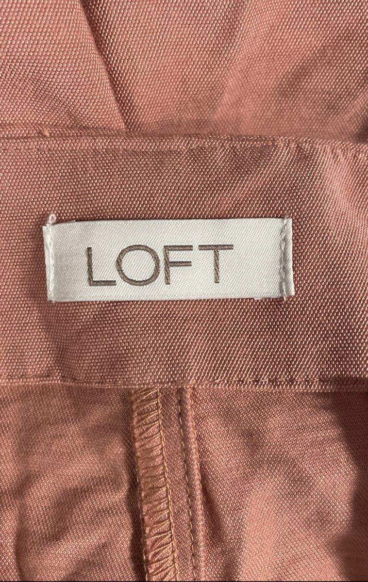 Loft Women's Salmon High Waisted Wide Leg Pleated Button Fly Pants Sz 8 NWT