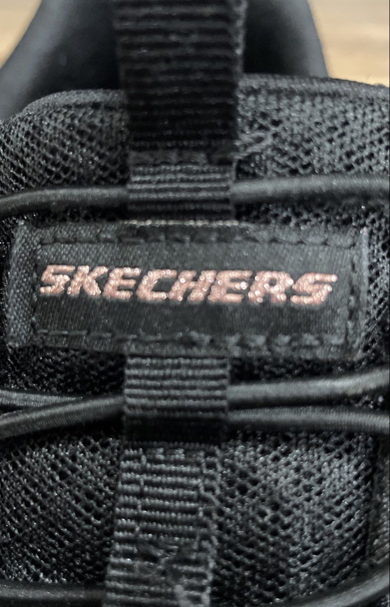 Skechers 179280WR Black Rose Gold Bungee Slip On Sneakers Women's Size 9