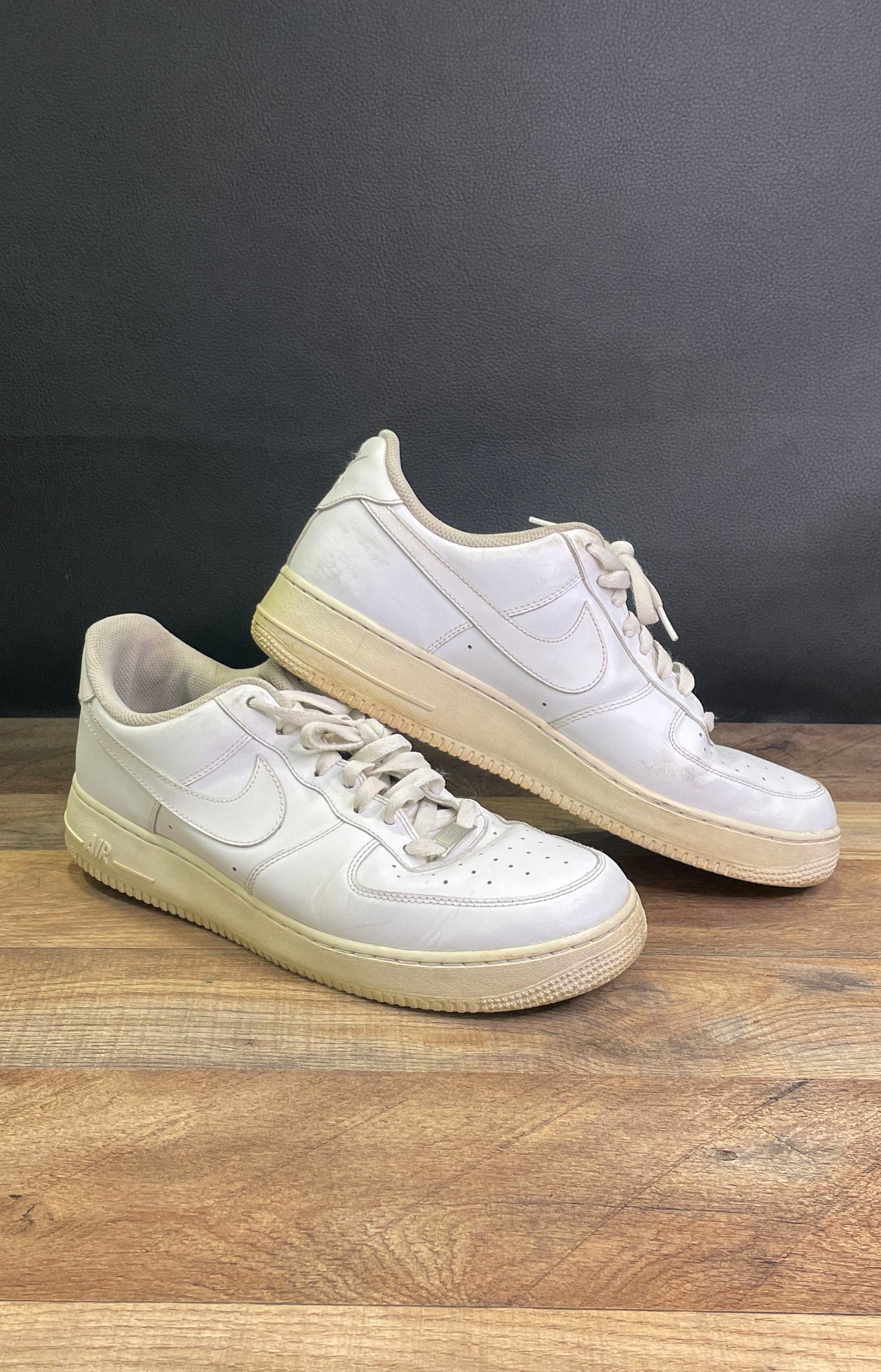 Nike Air Force 1 Low Triple White Leather Sneakers Men's Size 12