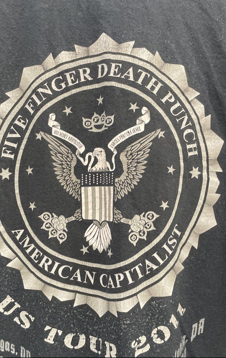 Vintage Five Finger Death Punch 2011 American Capitalist Tour Shirt L