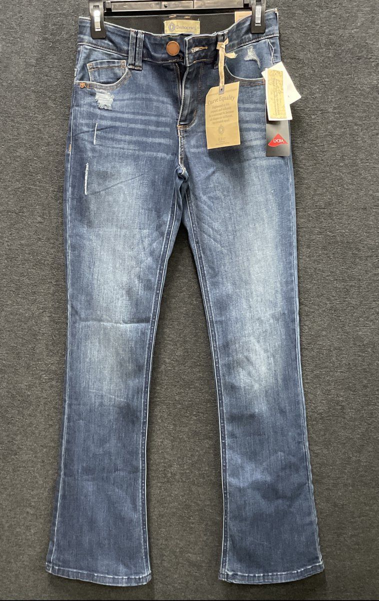 Democracy Women's Blue "Ab"solution Itty Bitty Boot Mid Rise Jeans Sz 2 NWT