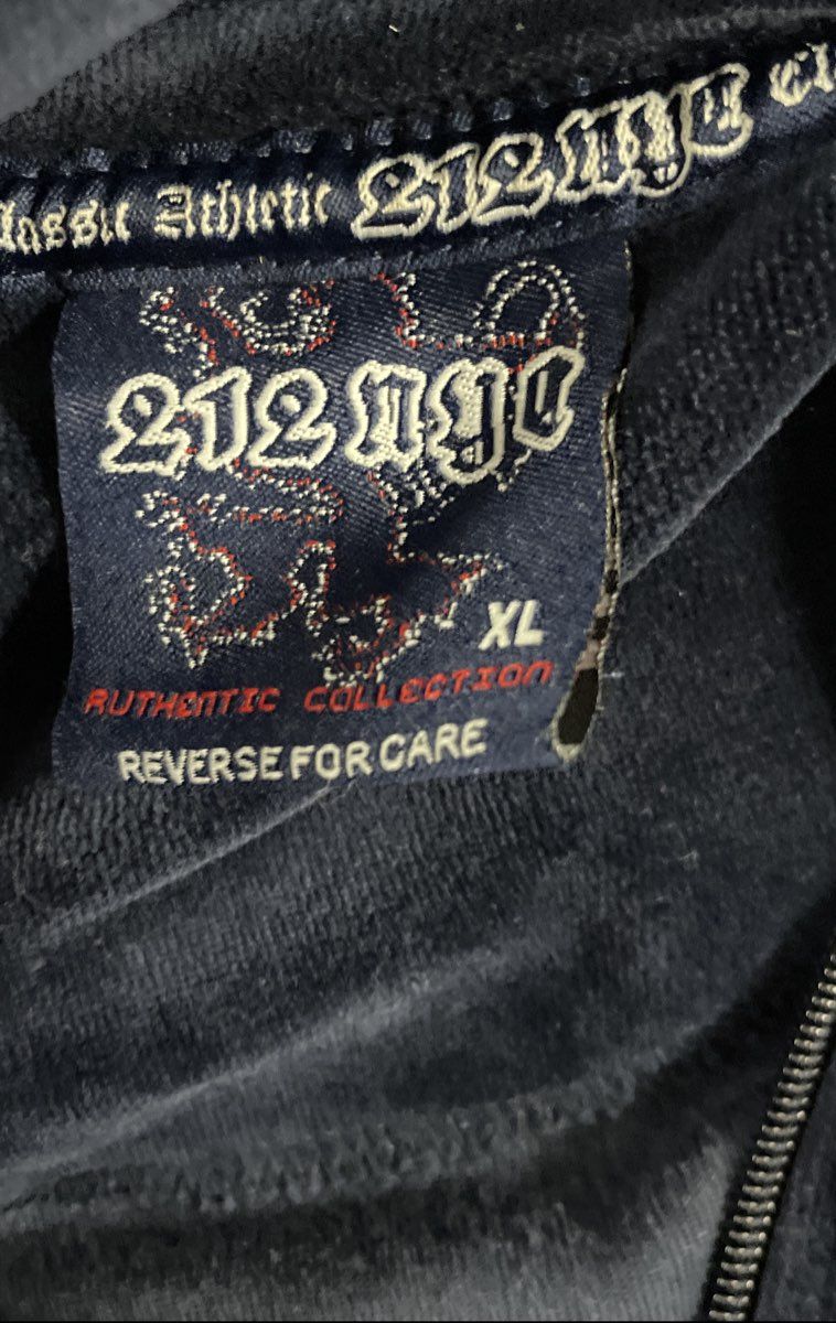 Vintage 212 NYC Men's Navy Blue Velour Zip Up Track Jacket Striped Size XL