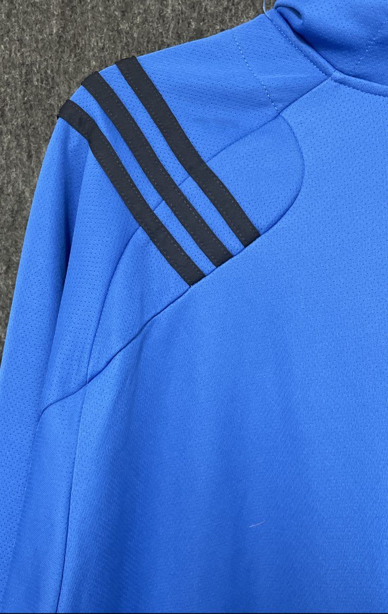 Adidas Men's Blue Pullover Hoodie Black Side Panels Athletic Sz XL