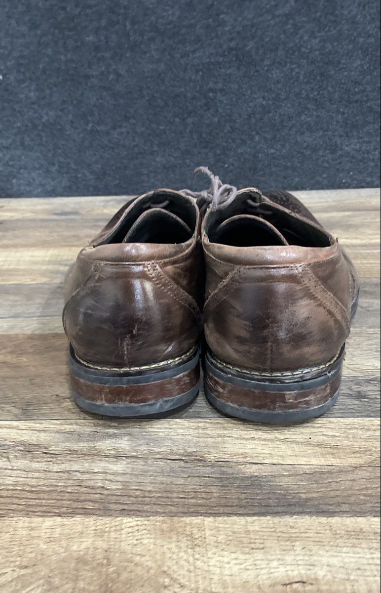 Joseph Abboud Hensley Dark Brown Leather Wingtip Brogue Derby Shoes 11