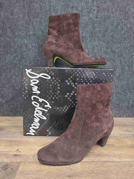 Sam Edelman Maddie Dark Brown Suede Ankle Boots Women's Size 7.5