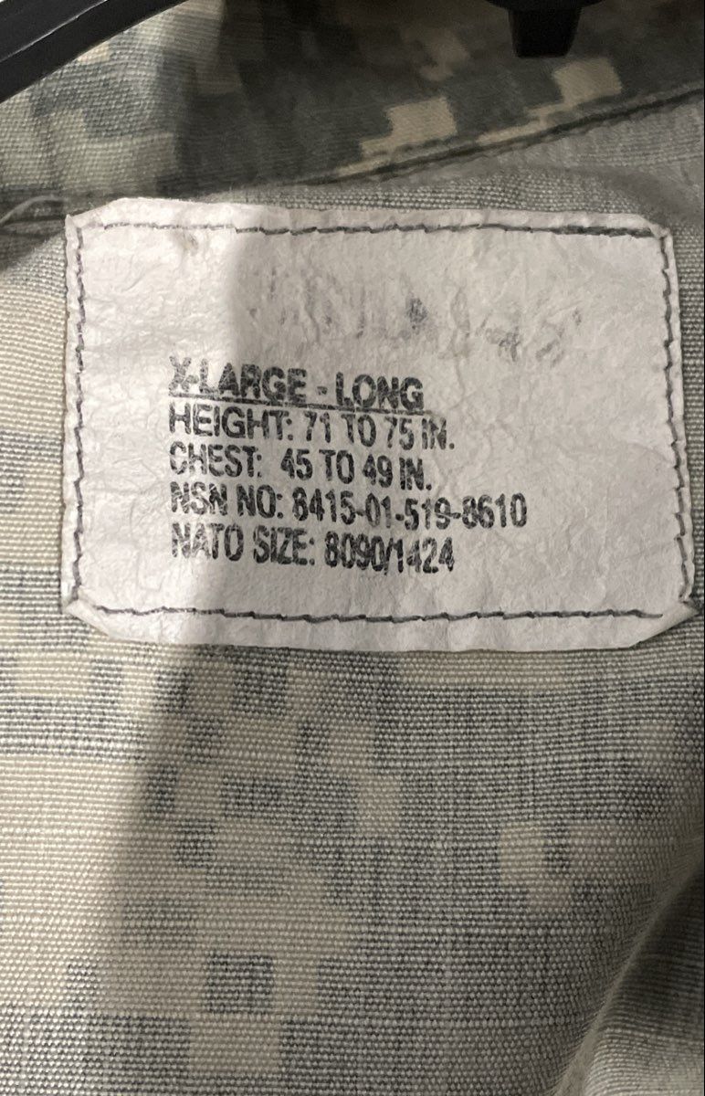 Vintage 00s US Army ACU Digital Camo Combat Uniform Coat Ripstop Sz XL Long