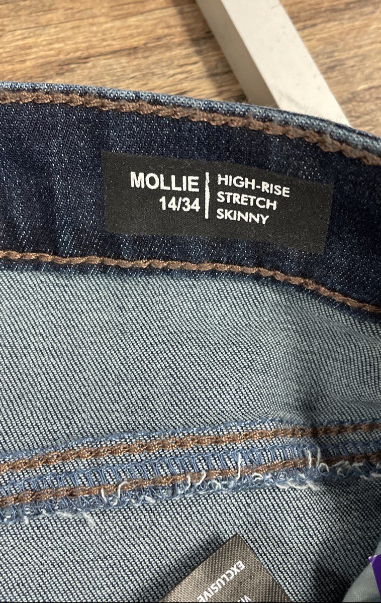 Buffalo David Bitton Women's Mollie High-Rise Skinny Jeans Blue NWT 14/34