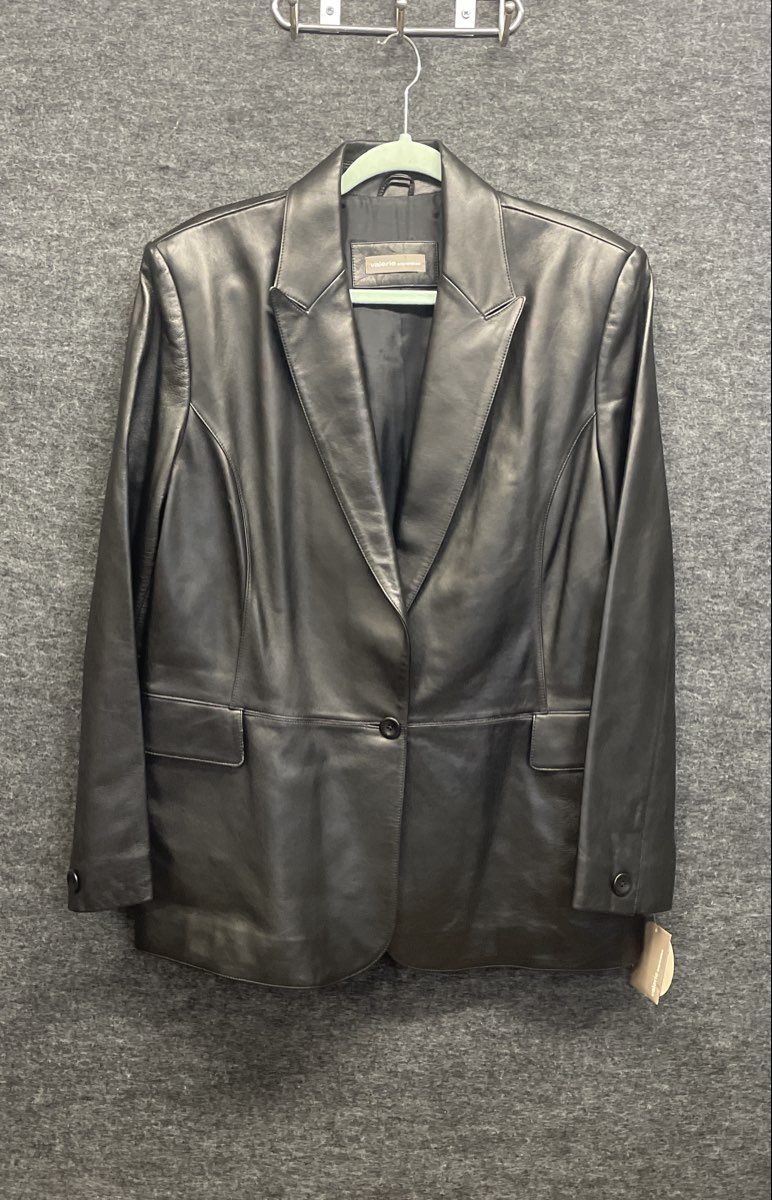 Valerie Separates Women's Black Leather Blazer Jacket Y2K Vintage NWT Size XL
