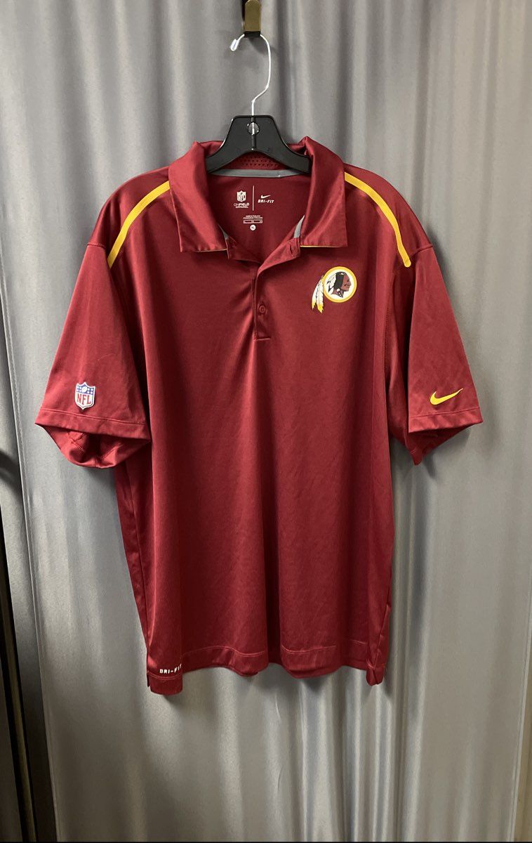 Nike Men's Washington Redskins NFL On Field Dri-Fit Polo Burgundy Sz XL