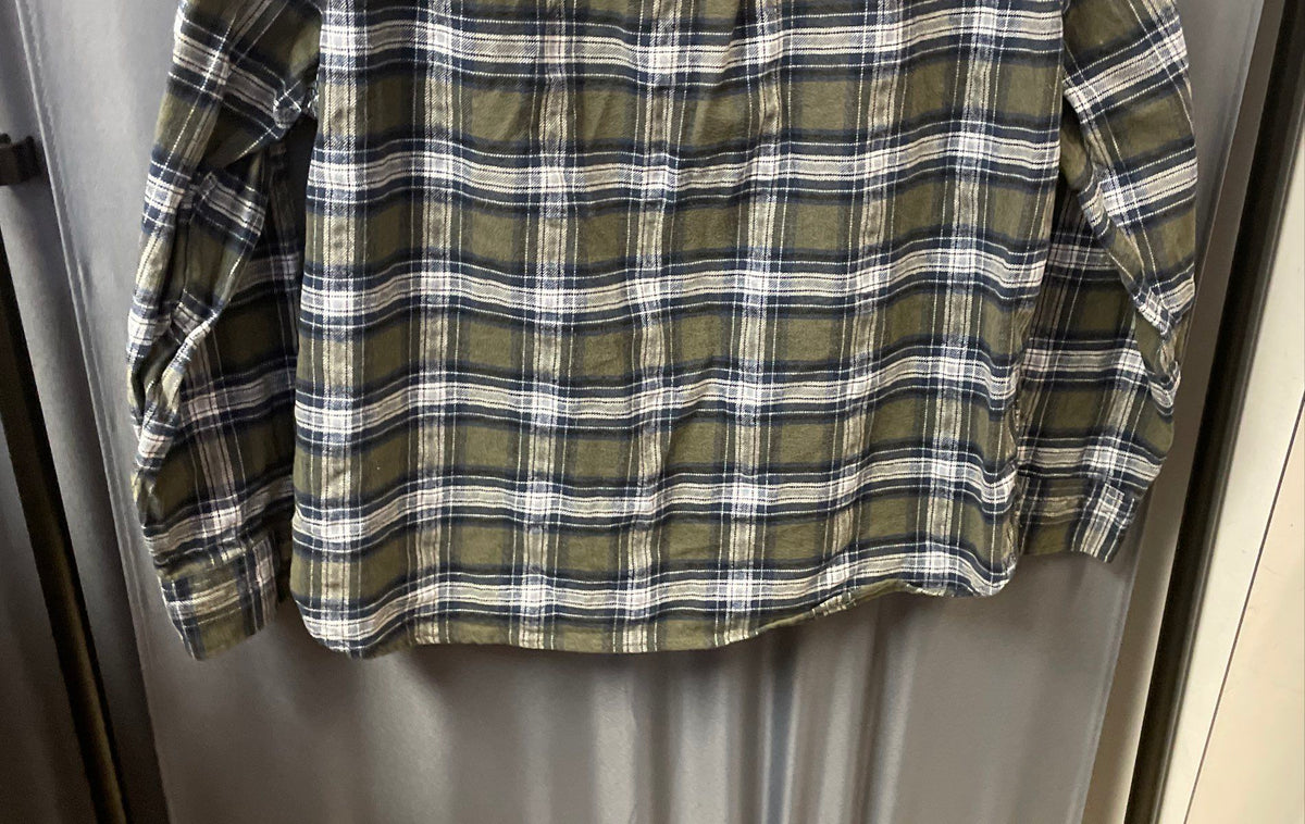 Jach's Mfg. Men's Heritage Flannel Shirt Green Blue Plaid Size XXL