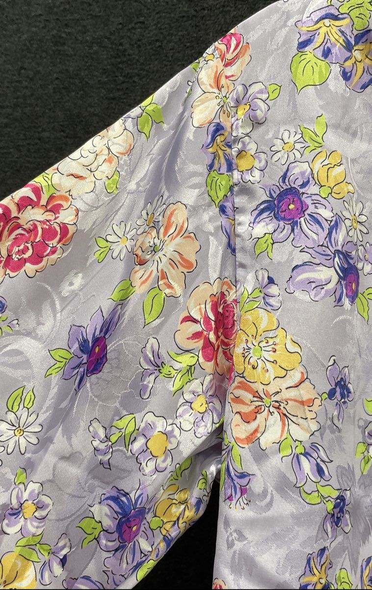 Vintage 90s Victoria's Secret Women's Lavender Floral Satin Pajama Top Sz M