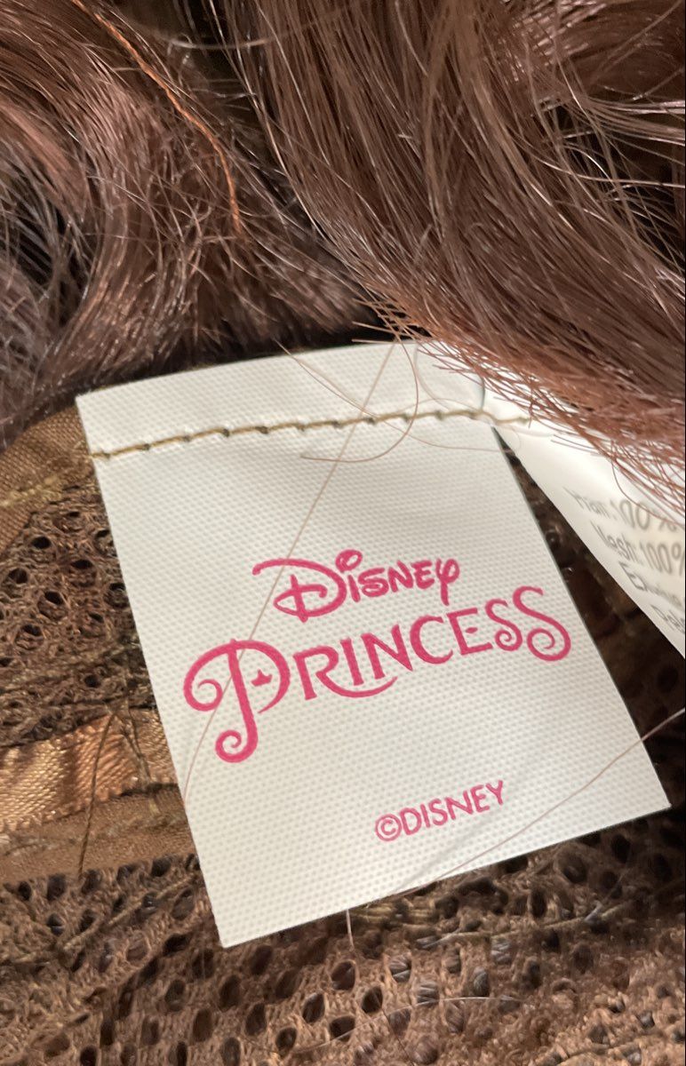 Disney Princess Belle Wig Brown Beauty and the Beast Costume Accessory Curls