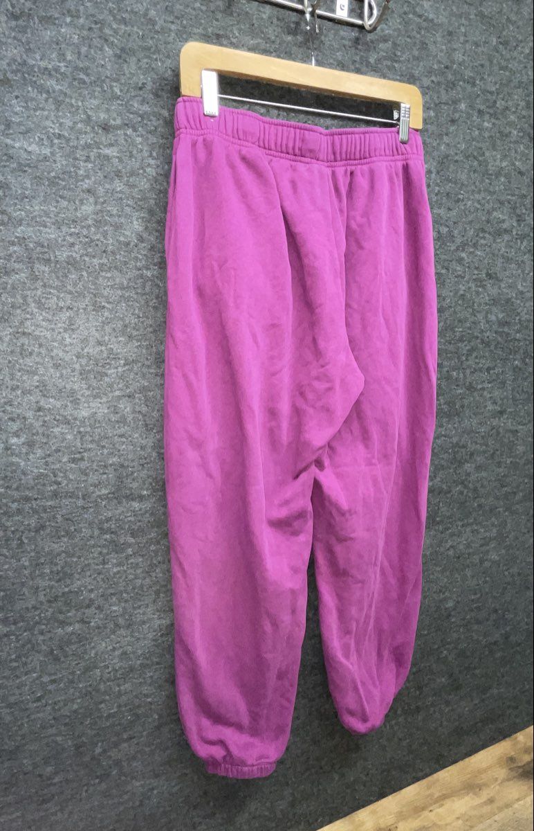 Nike Women's Club Fleece Joggers Purple Magenta Embroidered Sweatpants Sz M