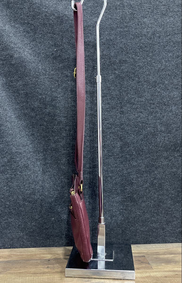 Fossil Maroon Pebbled Leather Crossbody Bag Gold Hardware