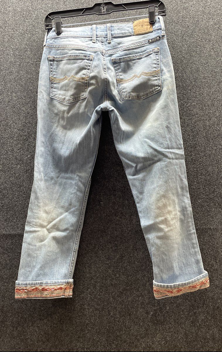 Lucky Brand Women's Sweet 'N Crop Jeans Light Wash Embroidered Cuff Sz 2/26