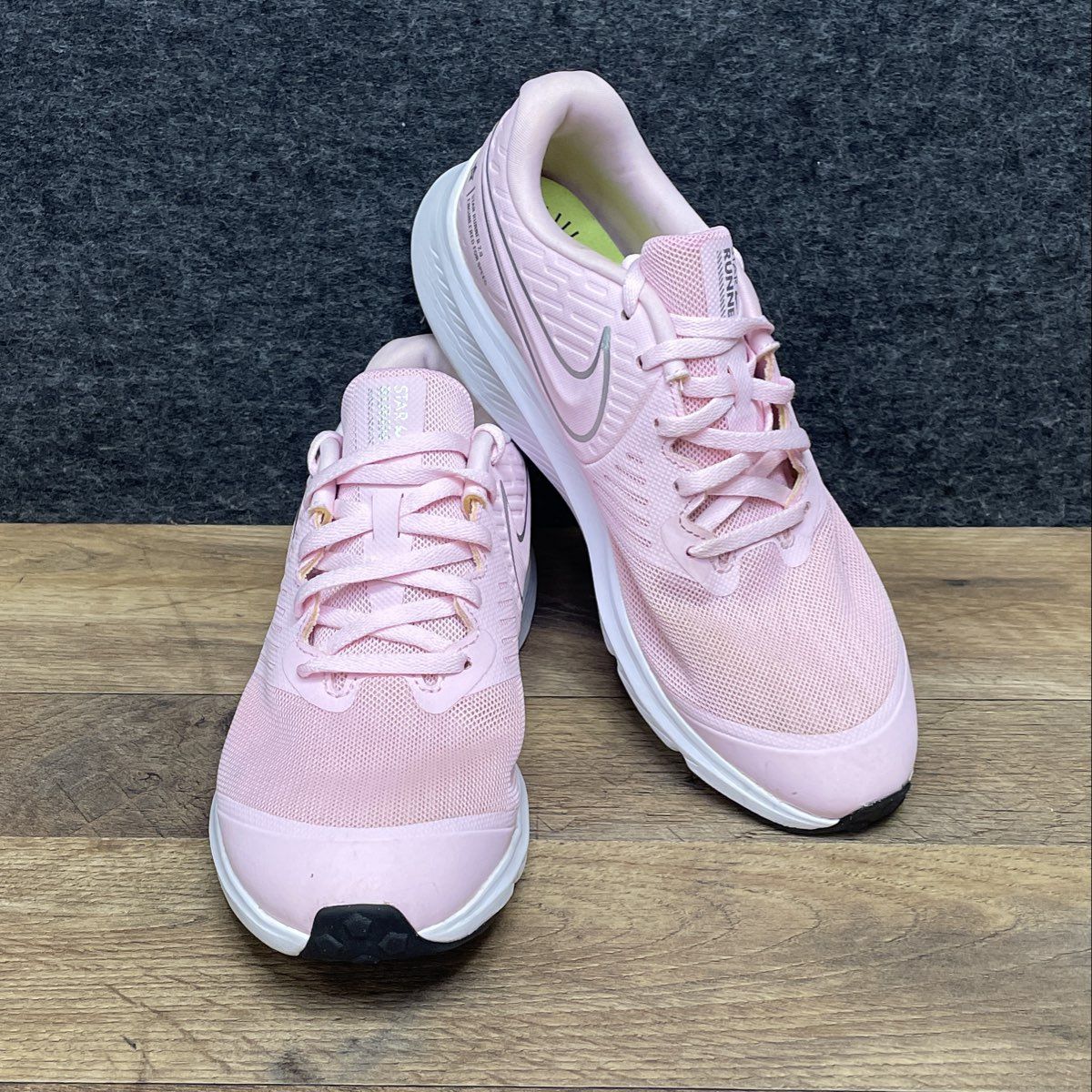 Nike Star Runner 2.0 Arctic Pink Metallic Silver Running Shoes Size 7Y
