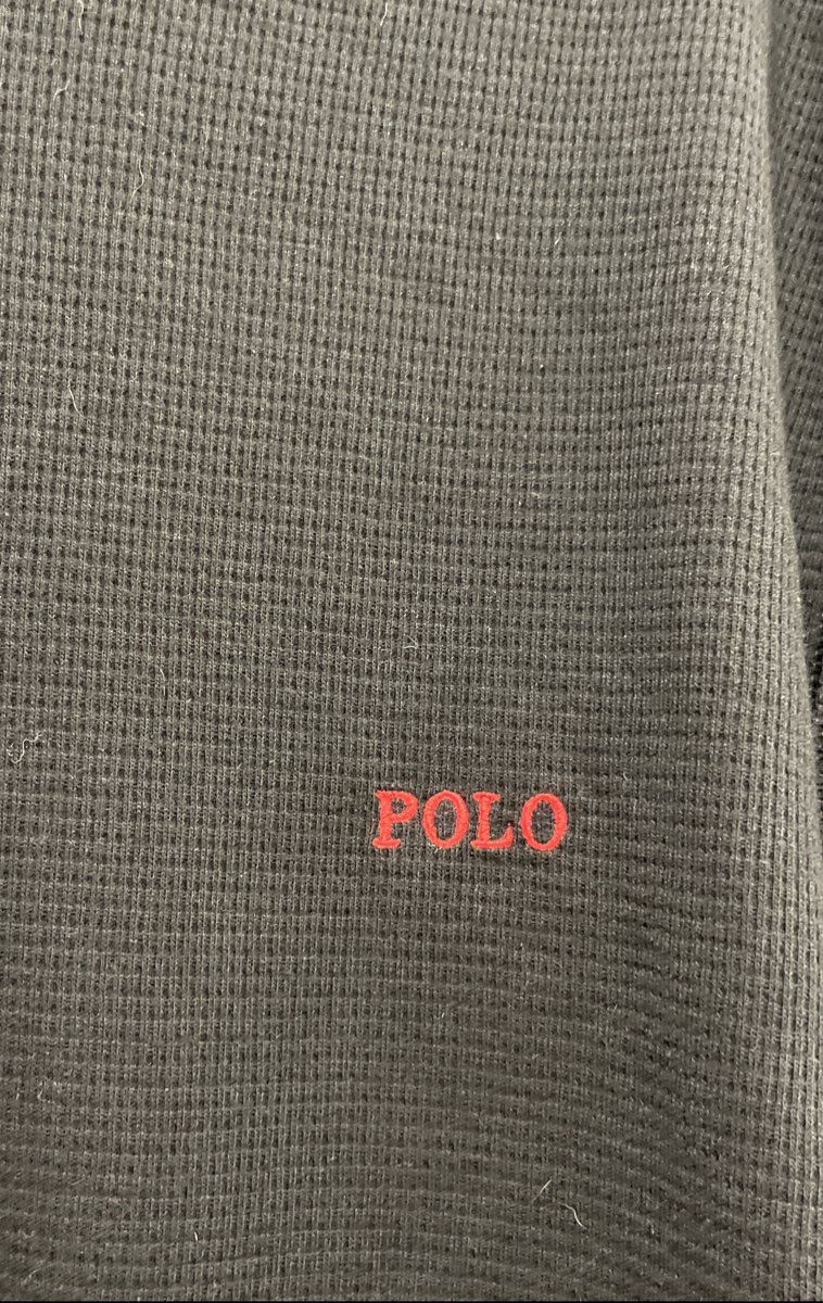 Polo Ralph Lauren Men's Black Waffle Knit Thermal Sleepwear Shirt Sz 2XL