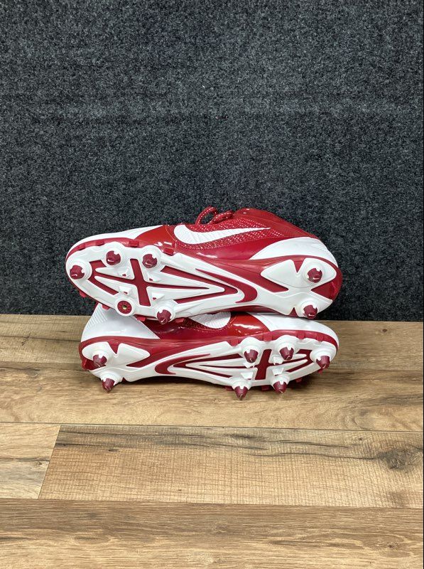 Nike Alpha Pro Mid Flywire Team Red White Football Cleats Size 10.5