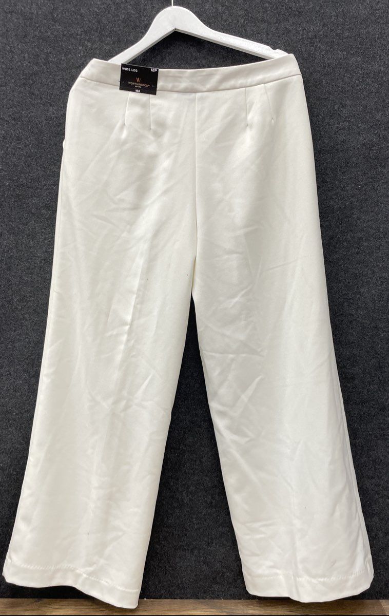 Worthington Women's Ivory Polar Bear Wide Leg Petite Pants NWT Sz 12P