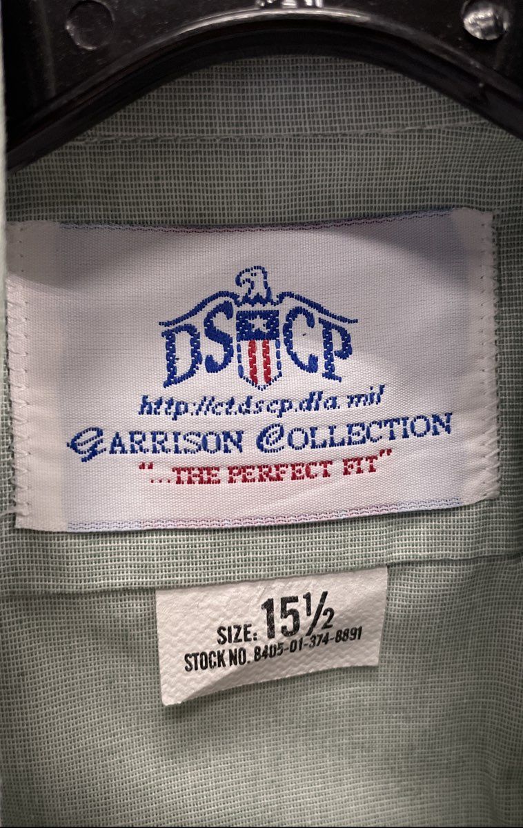 DSCP Men's Green Short Sleeve Military Dress Shirt Garrison Collection Sz 15.5