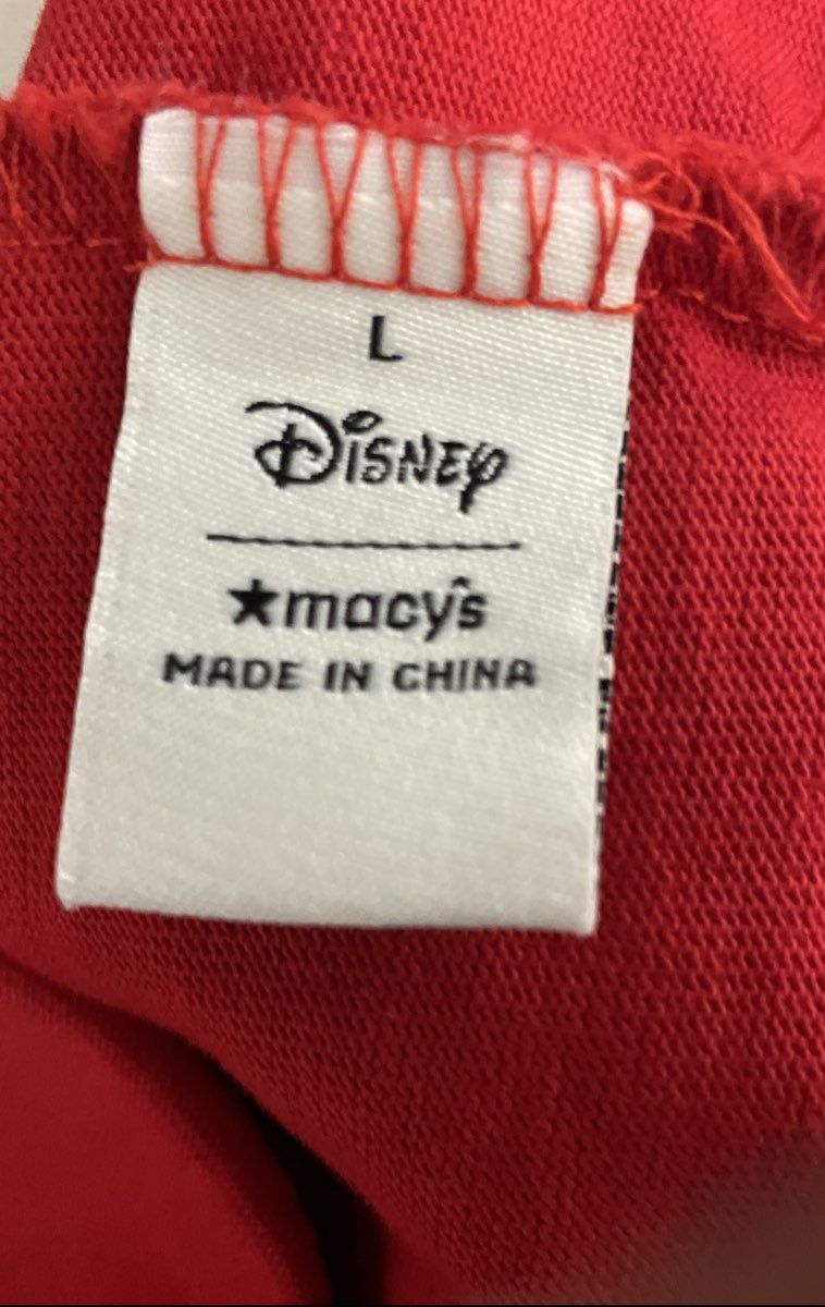 Disney Macy's Mickey & Friends Rugby Shirt Varsity Red White Men's Large