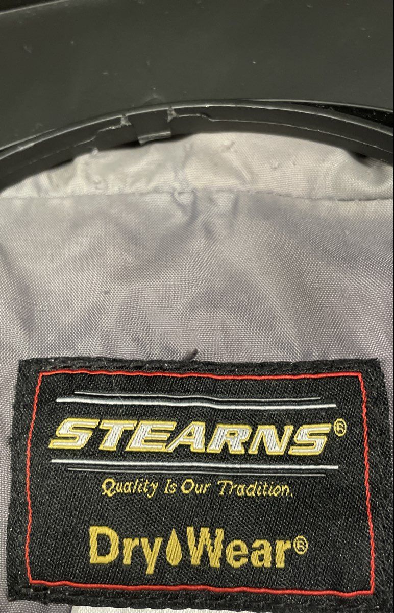 Sterns Men's DryWear Windbreaker Rain Jacket Hooded Orange Gray Size L
