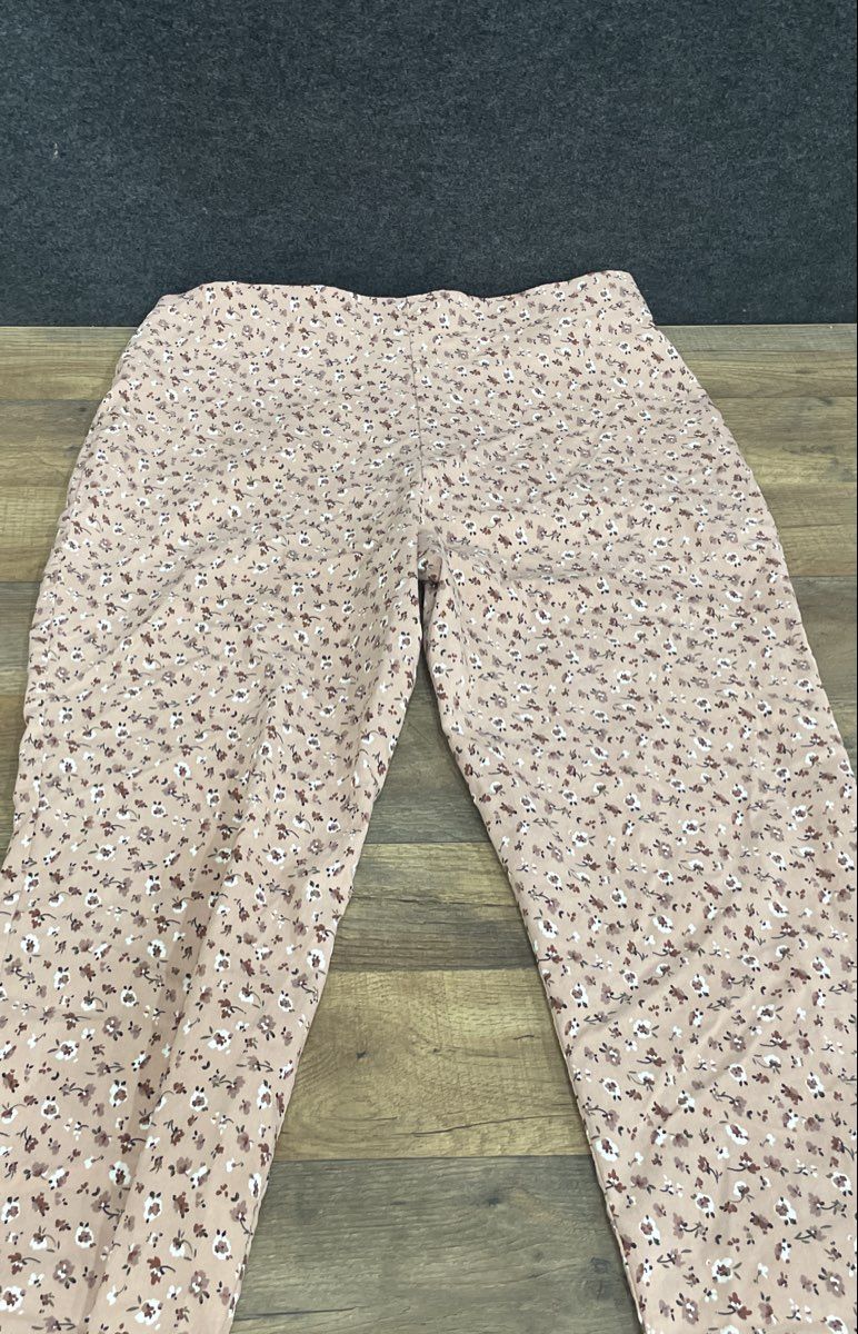 Jules & Leopold Women's Pink Floral Pull On Pants Rayon Blend Stretch Sz L