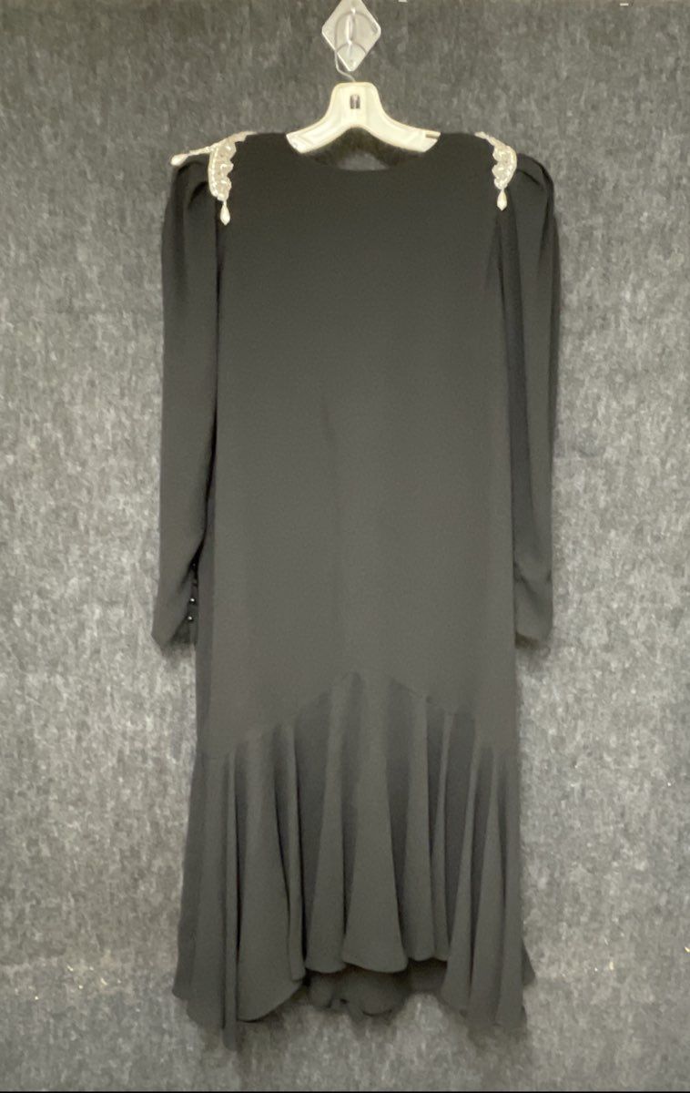 Vintage 90s Ursula of Switzerland Beaded Shoulder Formal Maxi Dress Sz L USA