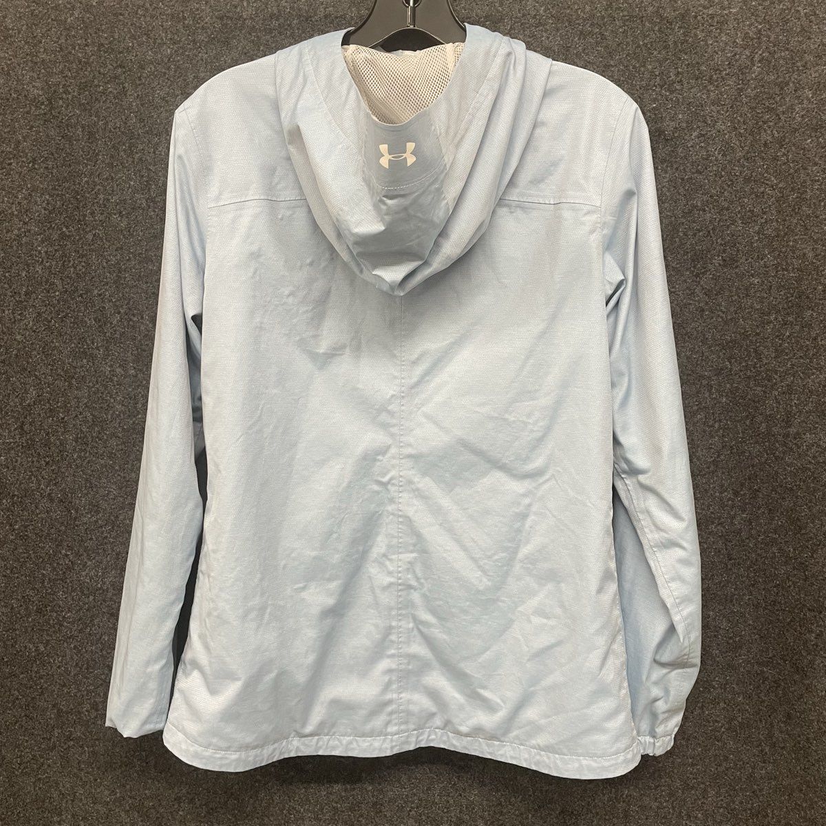 Under Armour Women's Forefront Rain Jacket Light Blue Full Zip Hooded Sz S