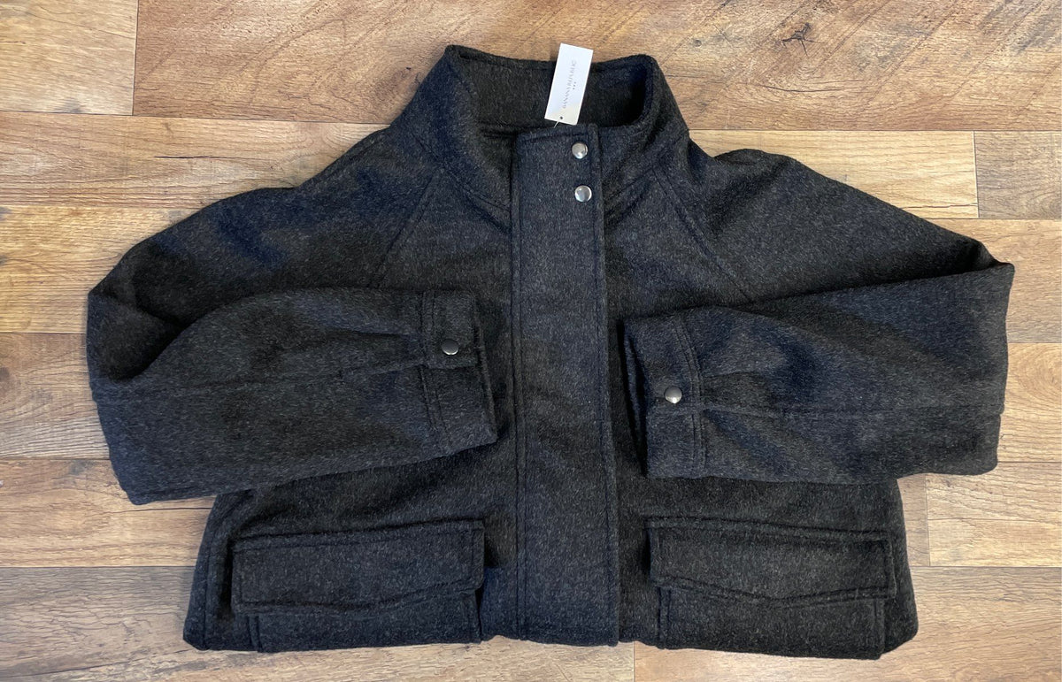 Banana Republic Women's Gray Full Zip Mock Neck Jacket Size S NWT