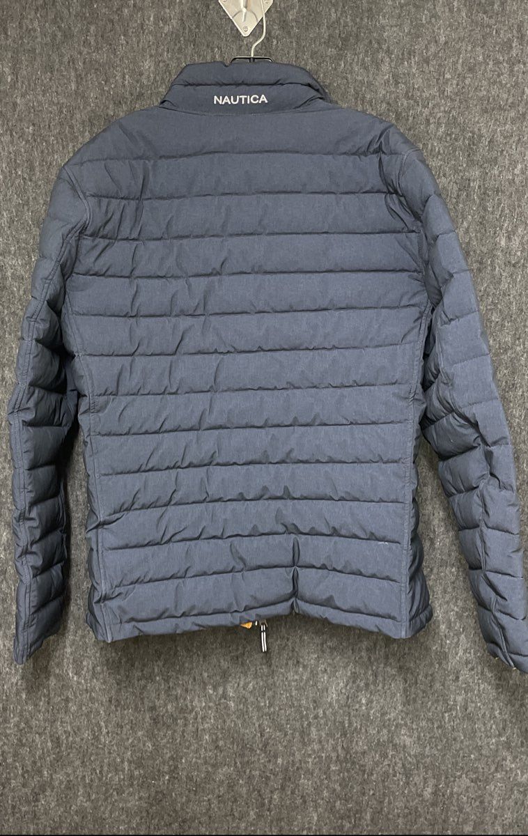 Nautica Men's Reversible Puffer Jacket Gray Yellow Full Zip XL