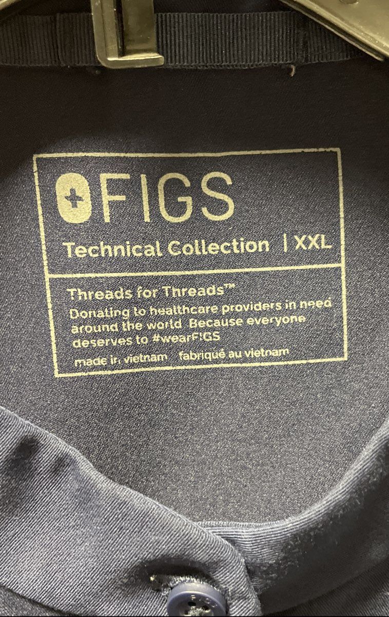 Figs Women's Navy Blue Technical Scrub Set XXL Top XXL Petite Jogger Bottoms