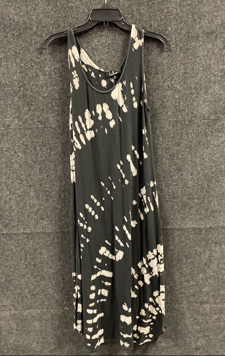 Lulus Women's Gray Tie Dye Sleeveless Stretch Knit Tank Maxi Dress Sz M
