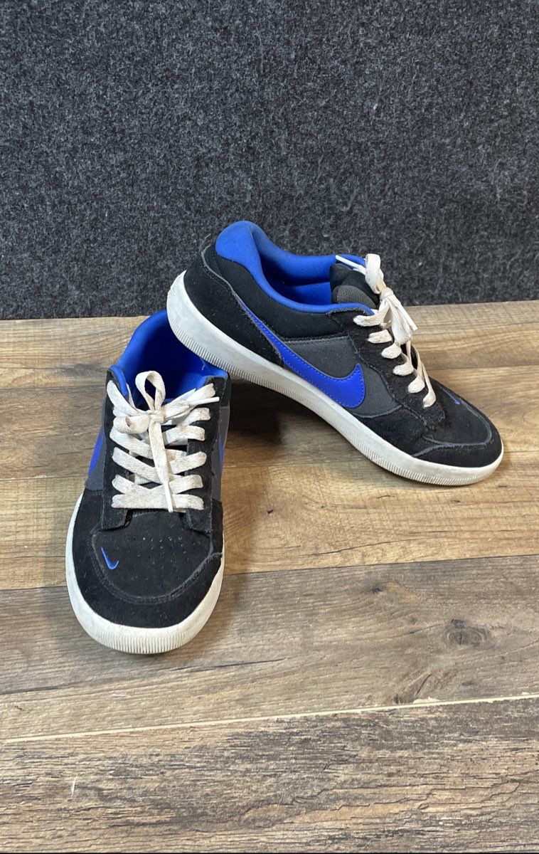Nike SB Force 58 Black Hyper Royal Skateboarding Shoes Size 7