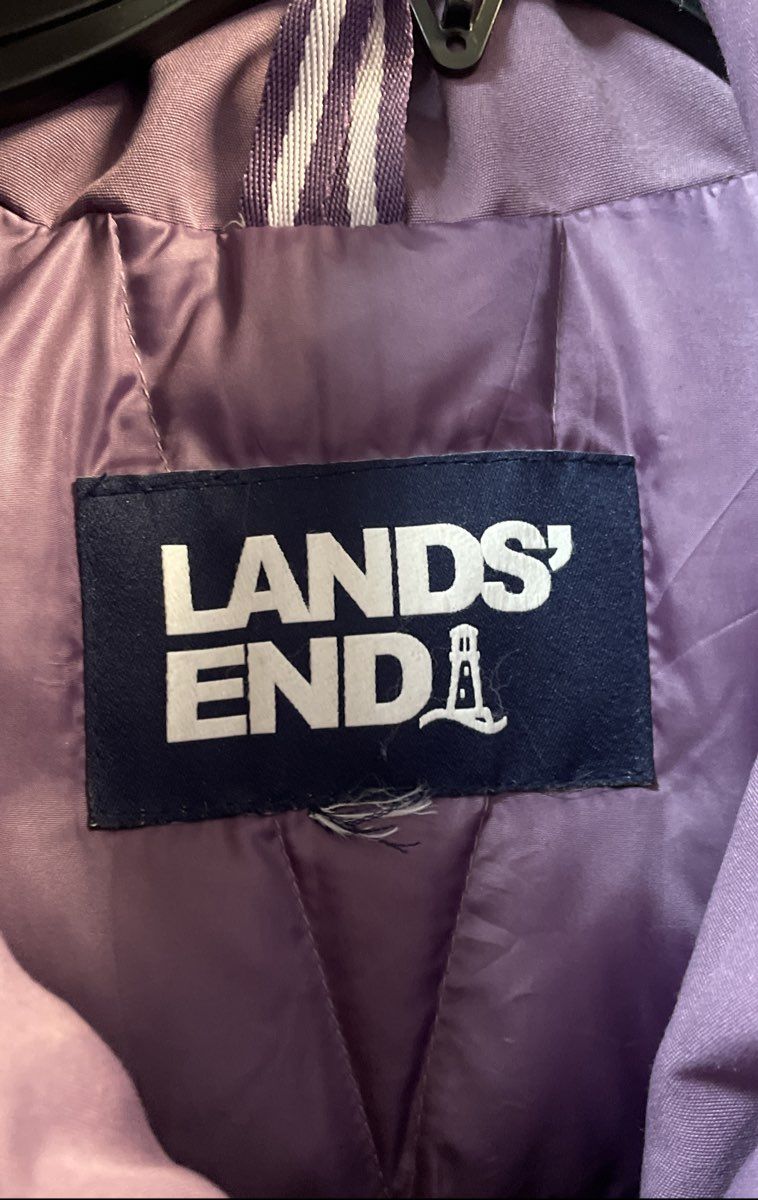 Lands' End Women's Purple Down Insulated Faux Fur Trim Hood Parka Coat Sz XXL