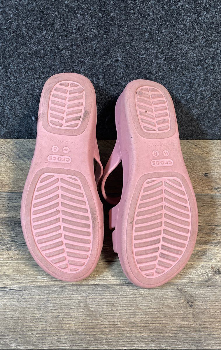 Crocs Monterey Strappy Wedge Pink Multi-Strap Sandals Women's Size 8