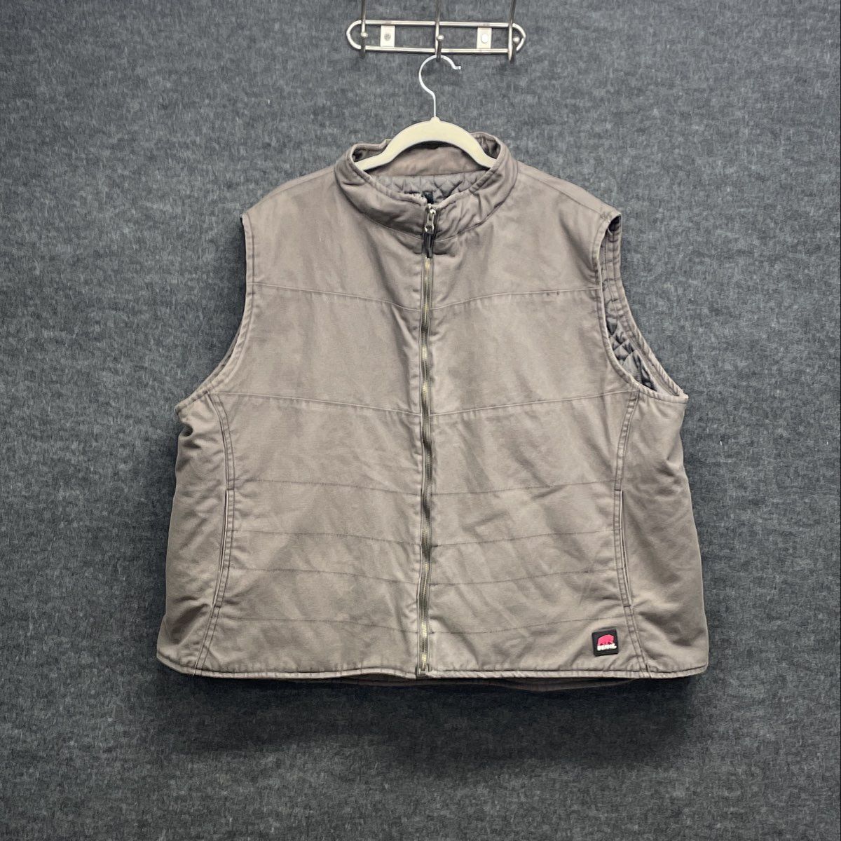 Berne Women's Brown Quilted Lined Canvas Workwear Full Zip Vest Sz 4XL