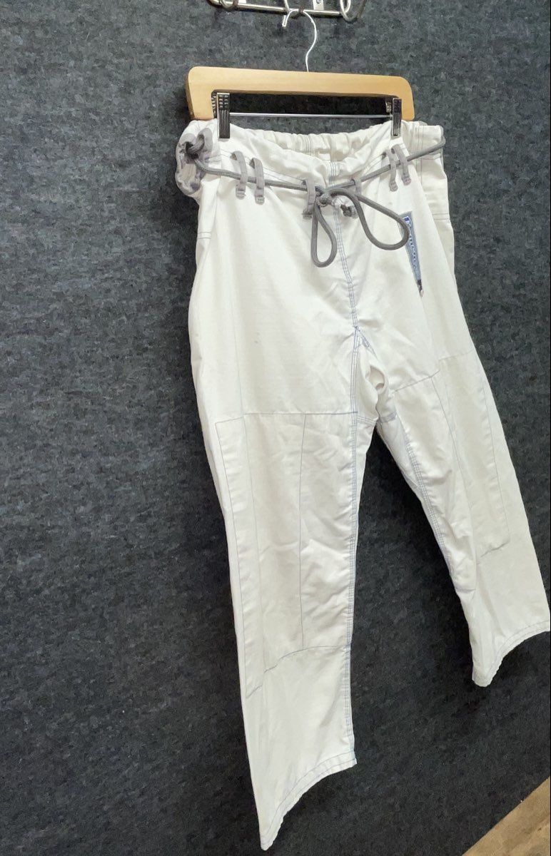 Gameness Feather Men's Jiu Jitsu BJJ Gi Pants White Cotton Ripstop Size A3