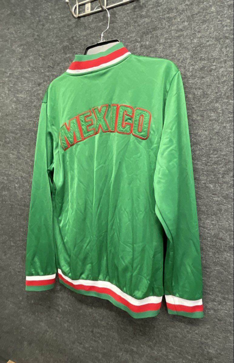 Original Deluxe Mexico Track Jacket Green Full Zip Embroidered Men's Size XL