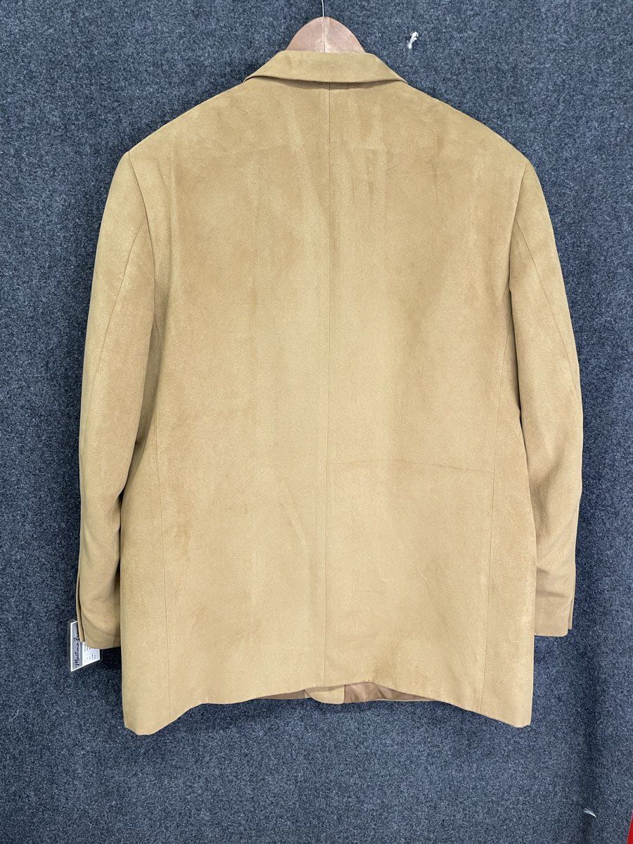 S&K Famous Brands Men's Tan Faux Suede 3-Button Blazer Jacket NWT Sz 48 Long