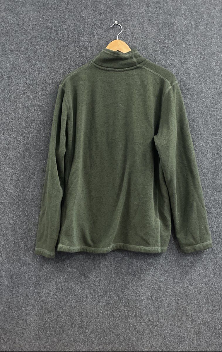 Eddie Bauer Men's Green Quarter Zip Fleece Lined Pullover Sweatshirt Sz XL