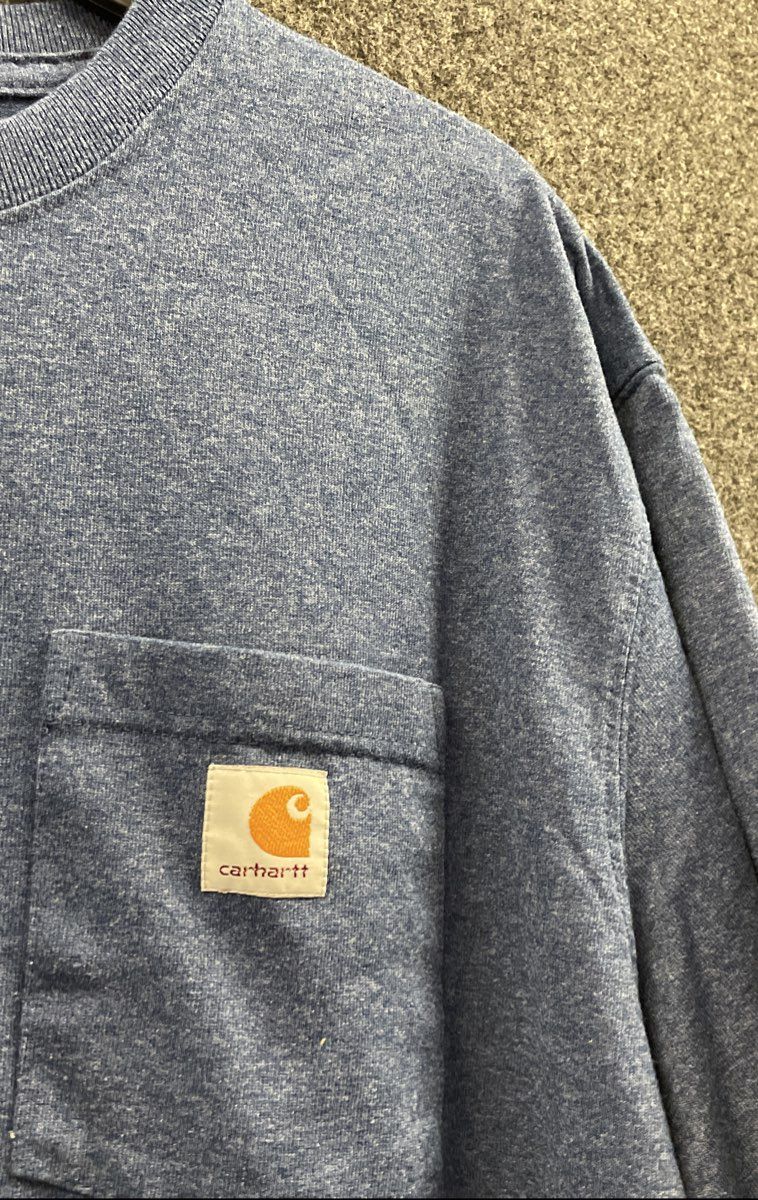 Carhartt Men's Heather Blue Original Fit Short Sleeve Workwear Pocket Tee XL