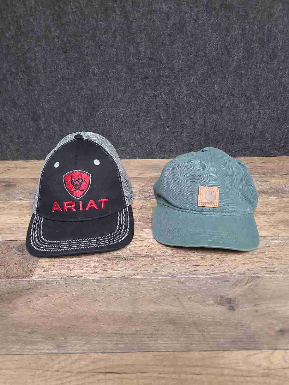 Ariat & Carhartt Men's Hat Lot Black Gray Mesh Trucker Green Canvas Adjustable